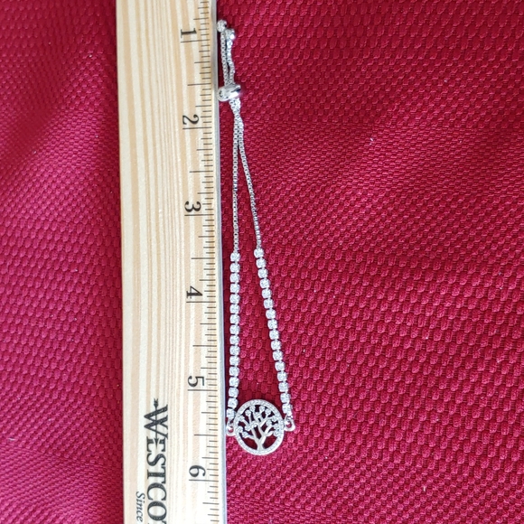 Silver plated and cubic zirconia bolo bracelet - Picture 4 of 5